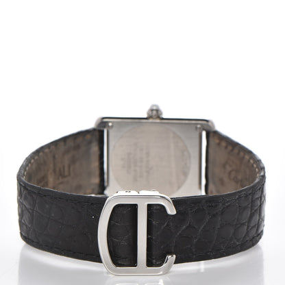 Cartier Stainless Steel Alligator 24mm Tank Solo Logo Quartz Watch 4 of 11