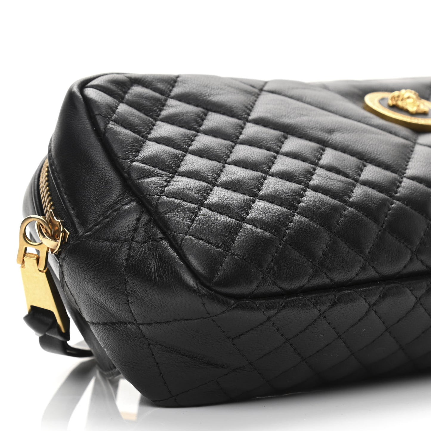 Nappa Barocco Quilted Vanitas Medea Belt Bag Black