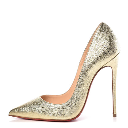Christian Louboutin Nappa Pepite So Kate 120 Pumps 37 Gold 1 of 9