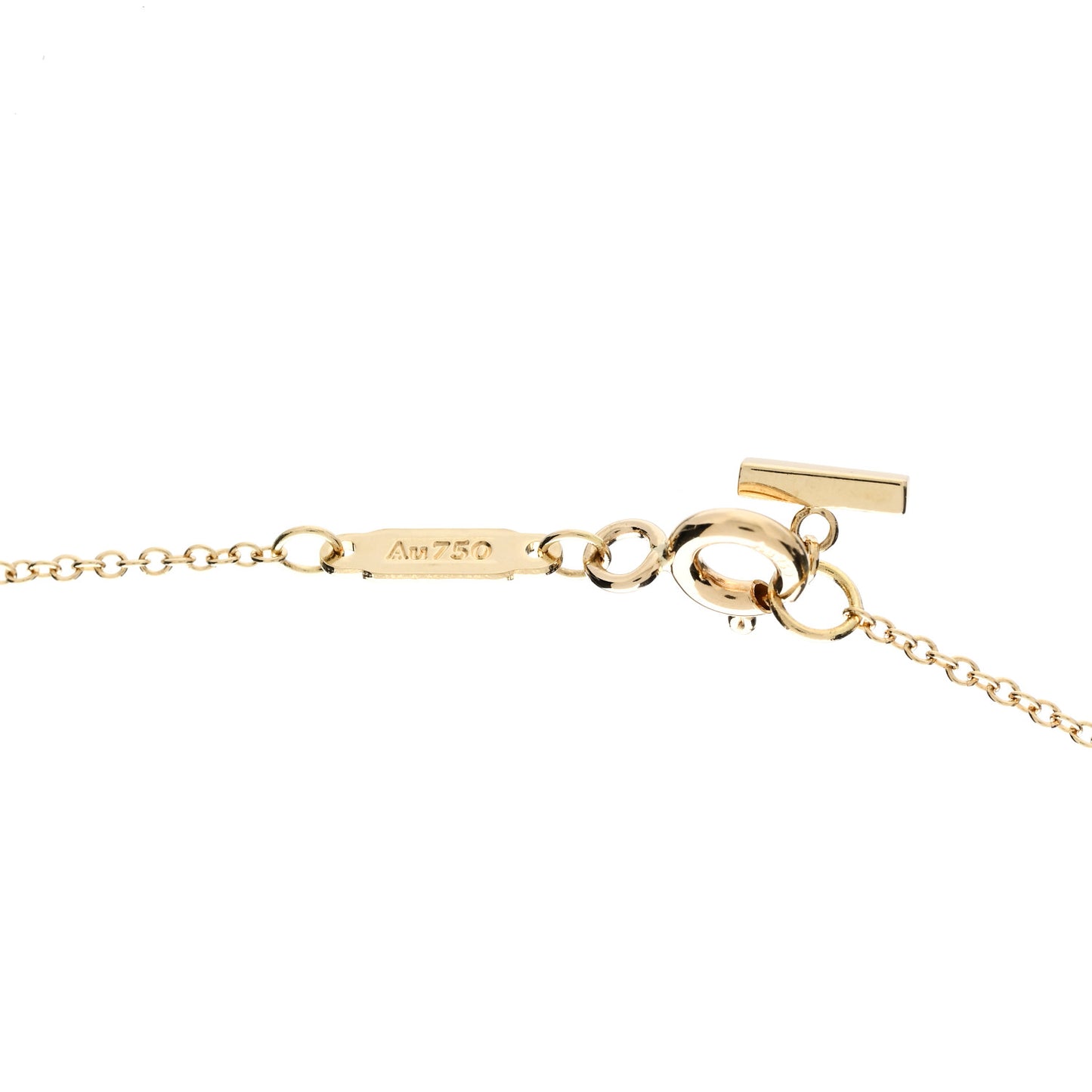 18K Yellow Gold Small T Smile Pendant Necklace