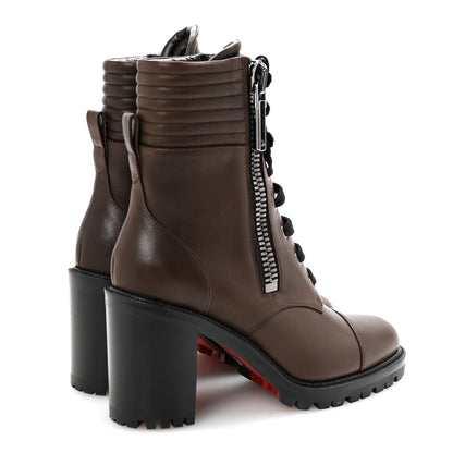 Christian Louboutin En Hiver Mixed Dual-Zip 70 Booties 38 Arabica 5 of 9