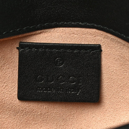 Gucci Calfskin Matelasse Super Mini GG Marmont Shoulder Bag Black 6 of 11