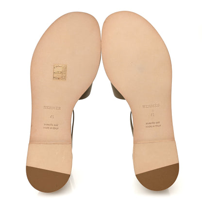Hermes Epsom Santorini Sandals 41 Etoupe 6 of 9