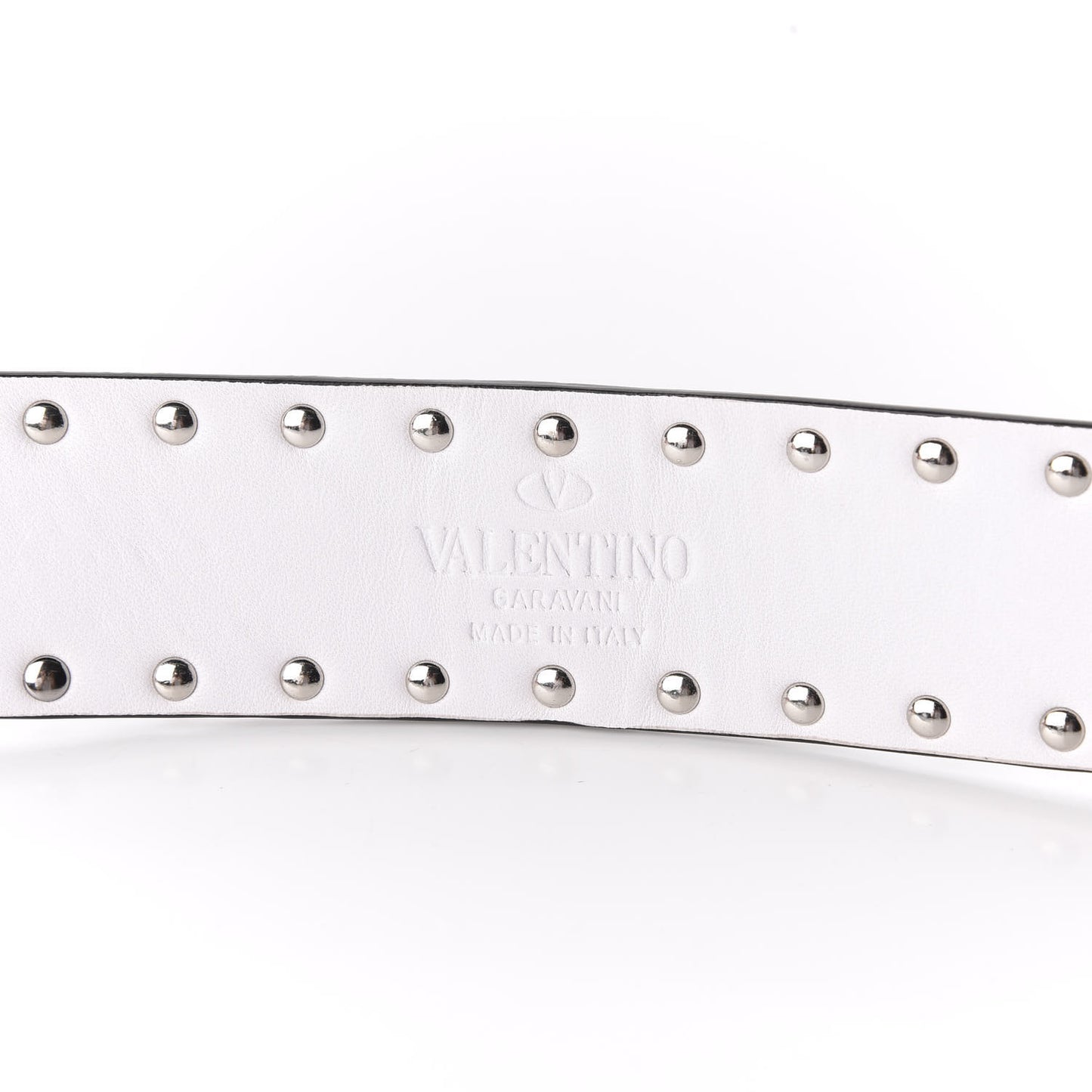 Lambskin Free Rockstud Spike Shoulder Strap Optic White