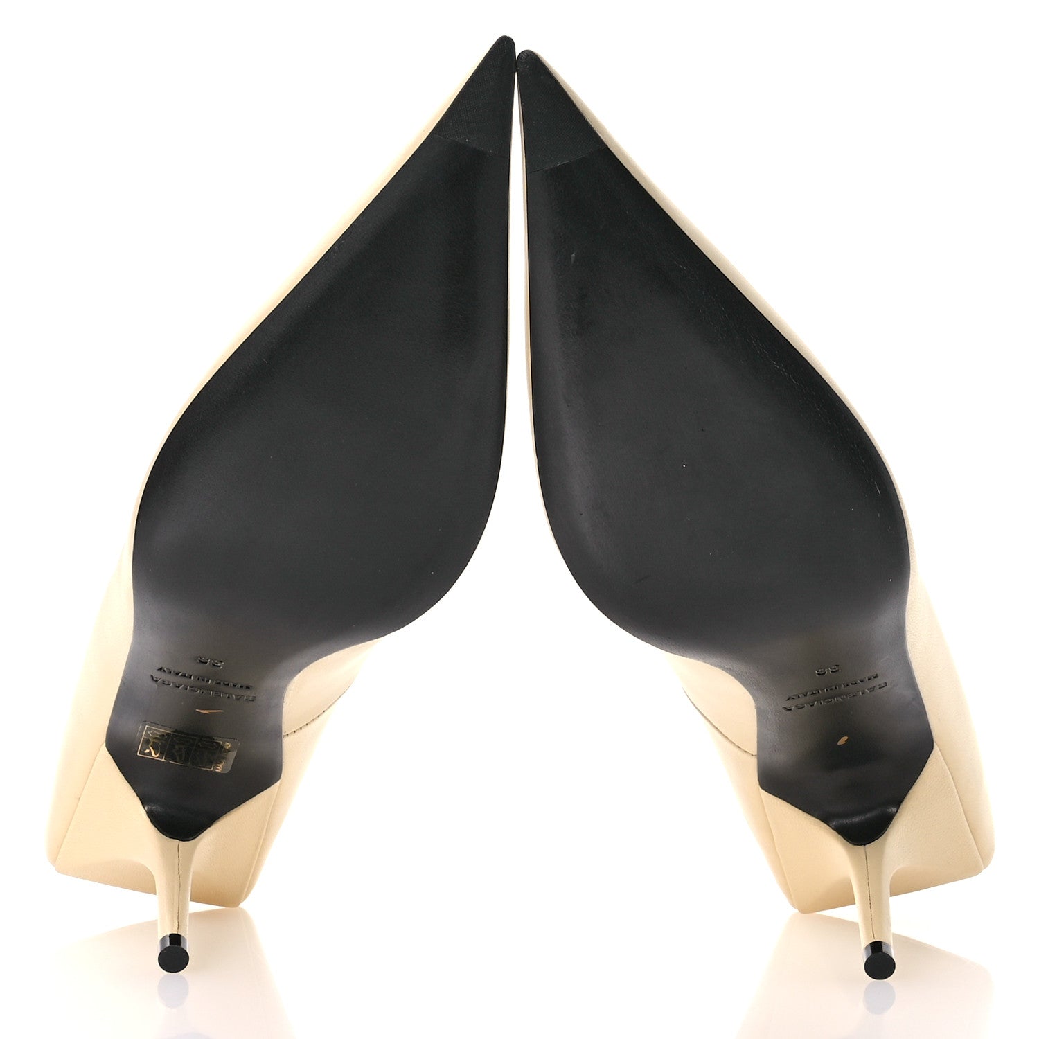 Balenciaga Nappa Square Knife 80mm Pumps 38 Beige Argile 6 of 9