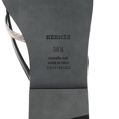 Hermes Calfskin Lizard Miss Sandals 38.5 Black Ombre 7 of 8