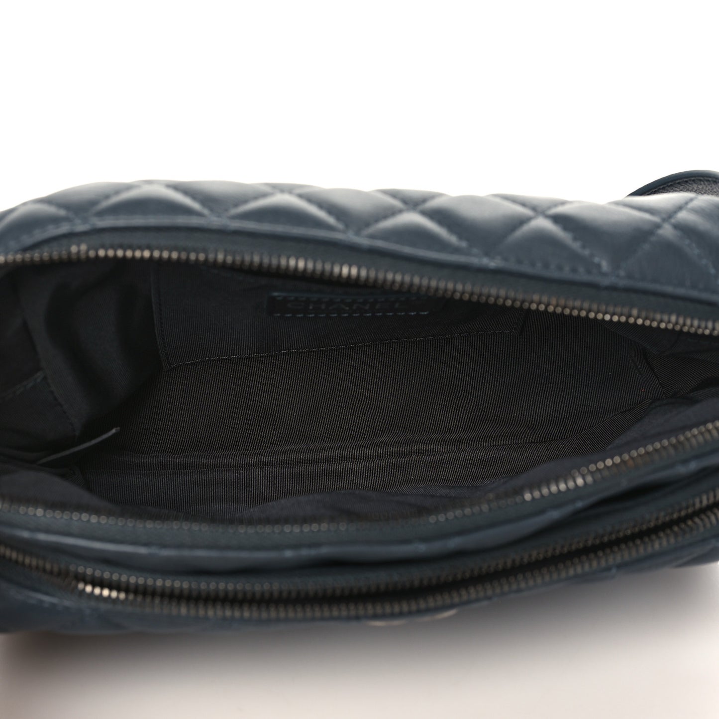 Calfskin Quilted Waist Bag Dark Grey