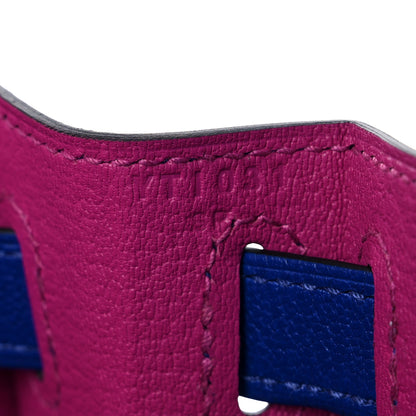Hermes Chevre Mysore Horseshoe Kelly Sellier 28 Bleu Electrique Magnolia 5 of 9