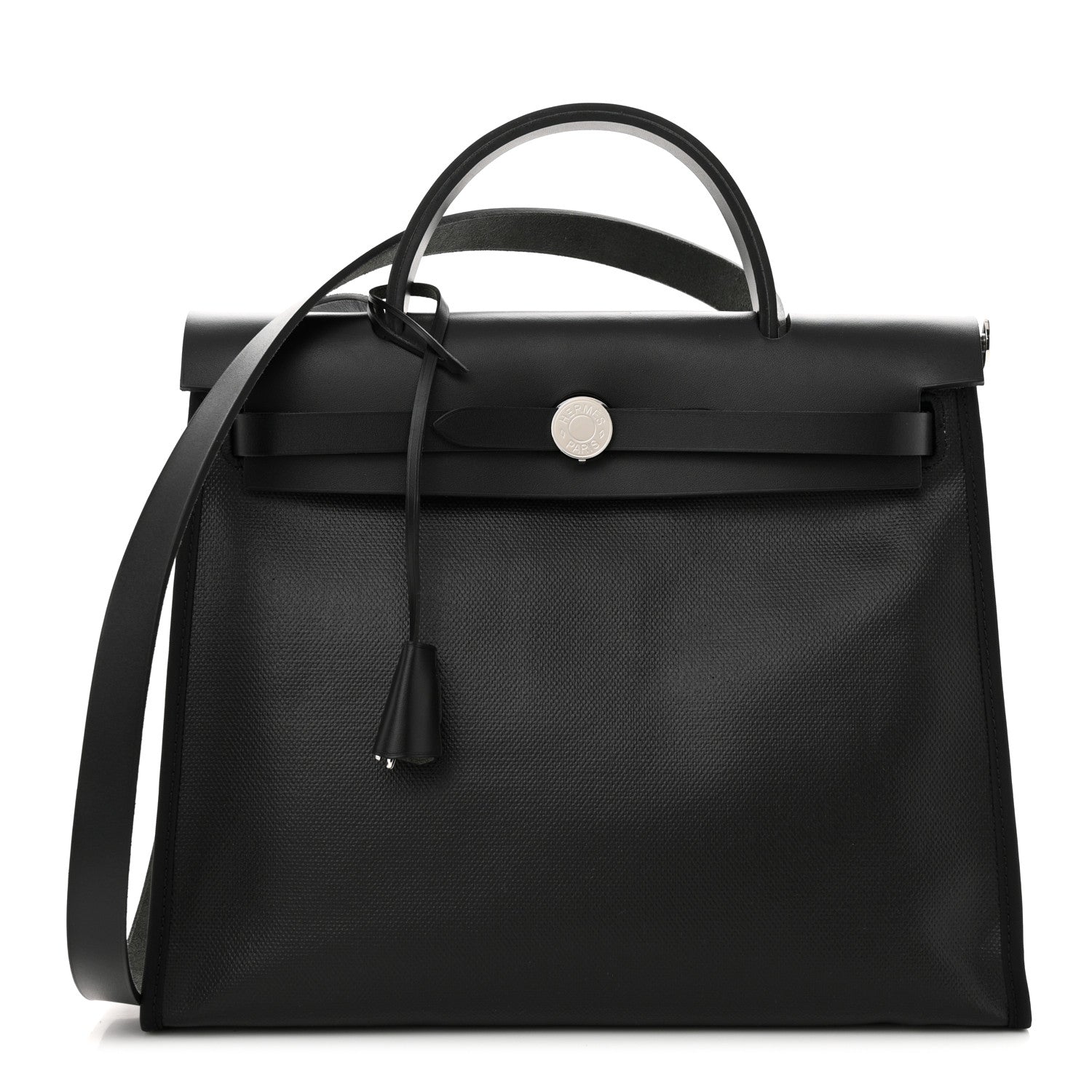 Hermes Toile H Berline Vache Hunter Herbag Zip PM 31 Black Ecru 1 of 13