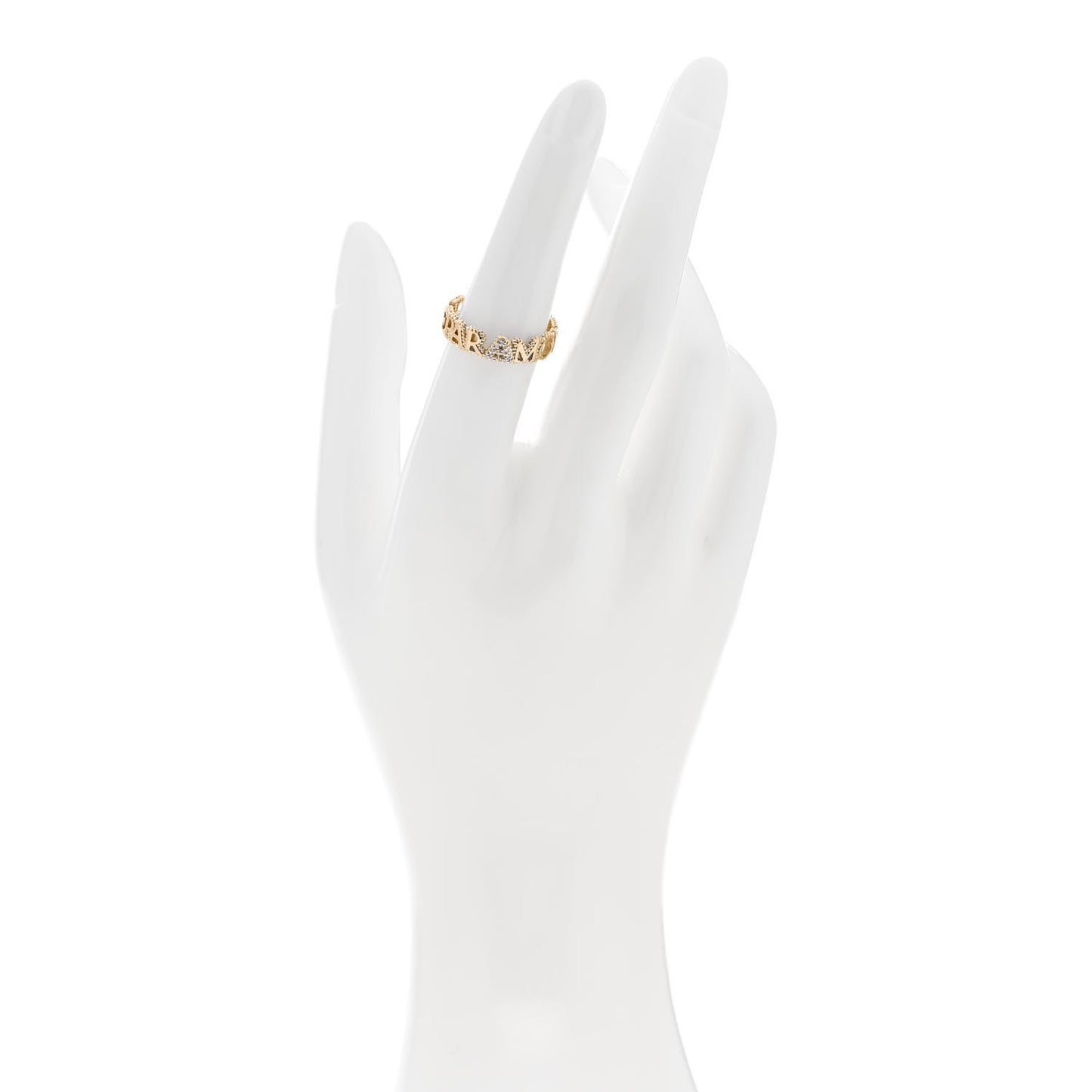 18K Yellow Gold Diamond L'Aveugle Par Amour Ring 53 6.25