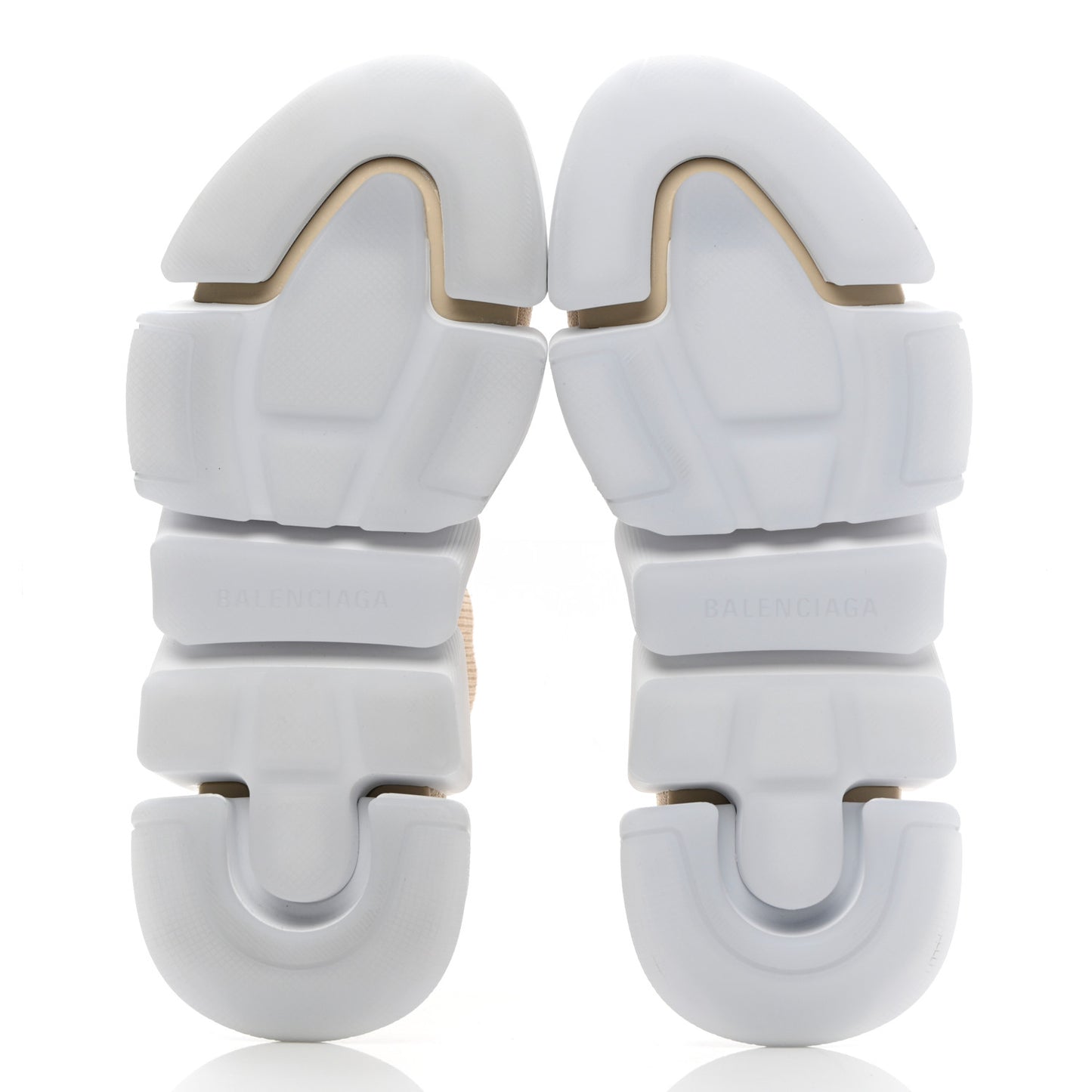 Technical 3D Recycled Knit Bi-Color Womens Speed 2.0 Transparent Sole Sneakers 36 Light Beige White