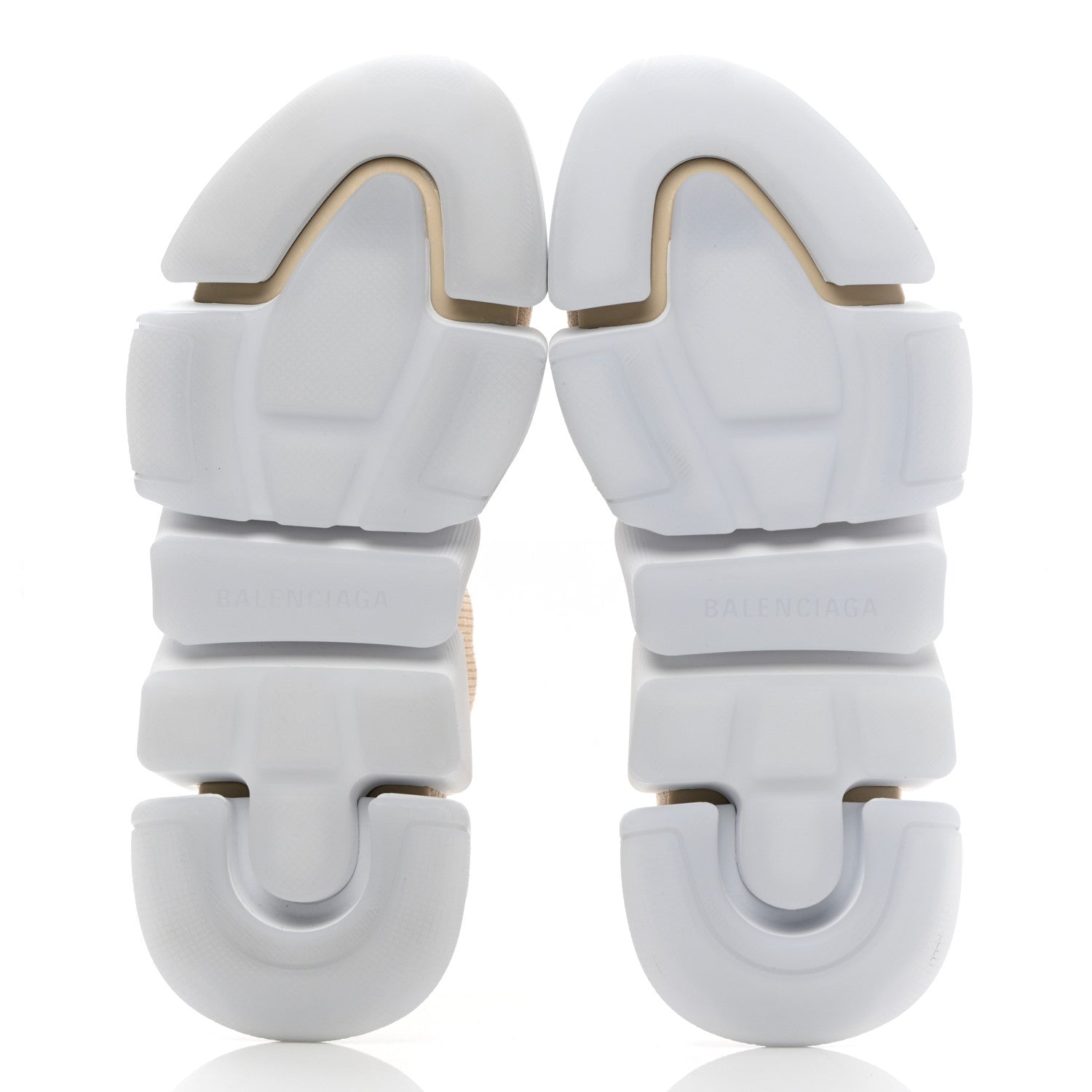Balenciaga Technical 3D Recycled Knit Bi-Color Womens Speed 2.0 Transparent Sole Sneakers 36 Light Beige White 5 of 11