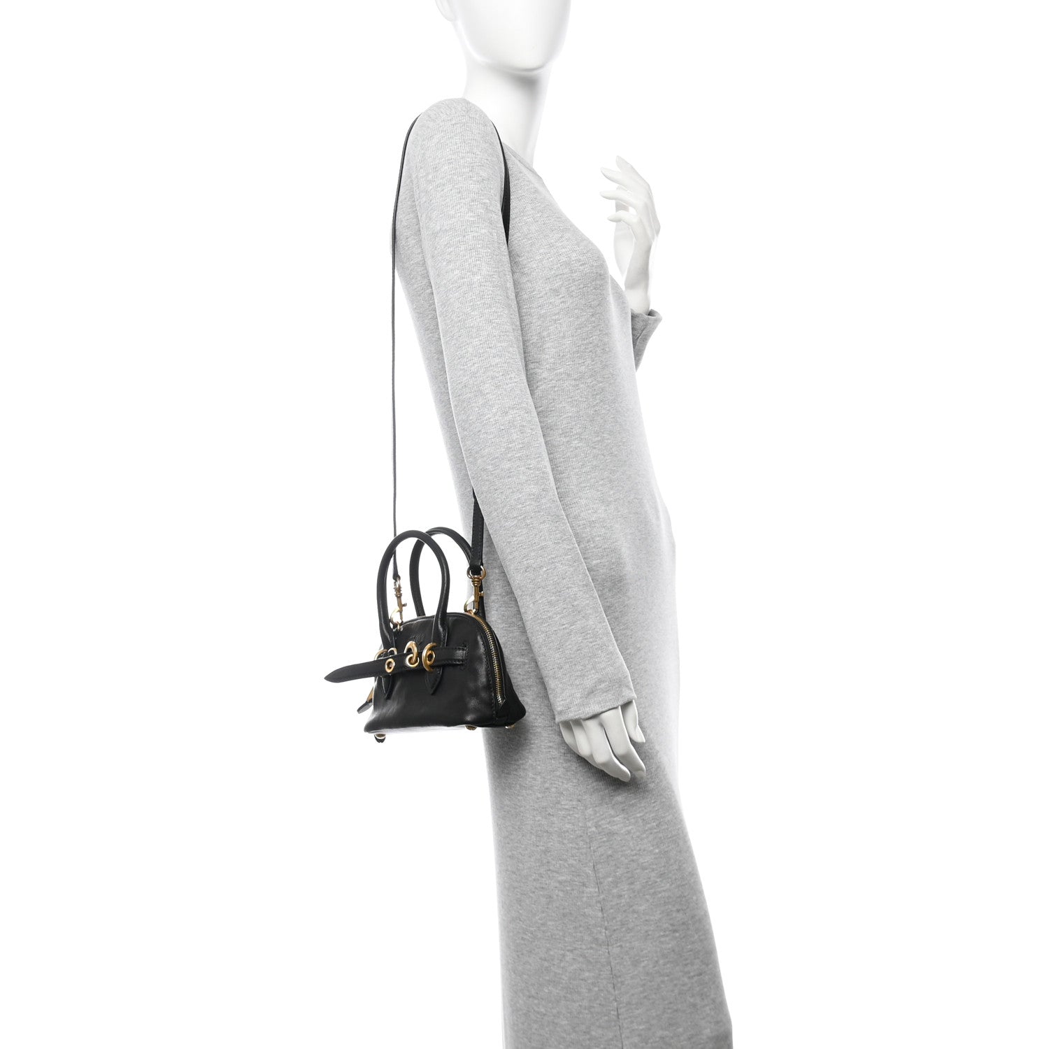 Miu Miu Nappa Mini Aventure Bag Black 2 of 9