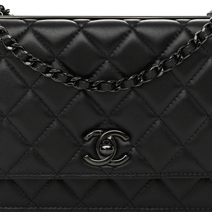 Chanel Lambskin Quilted Trendy CC Wallet On Chain WOC So Black 9 of 12
