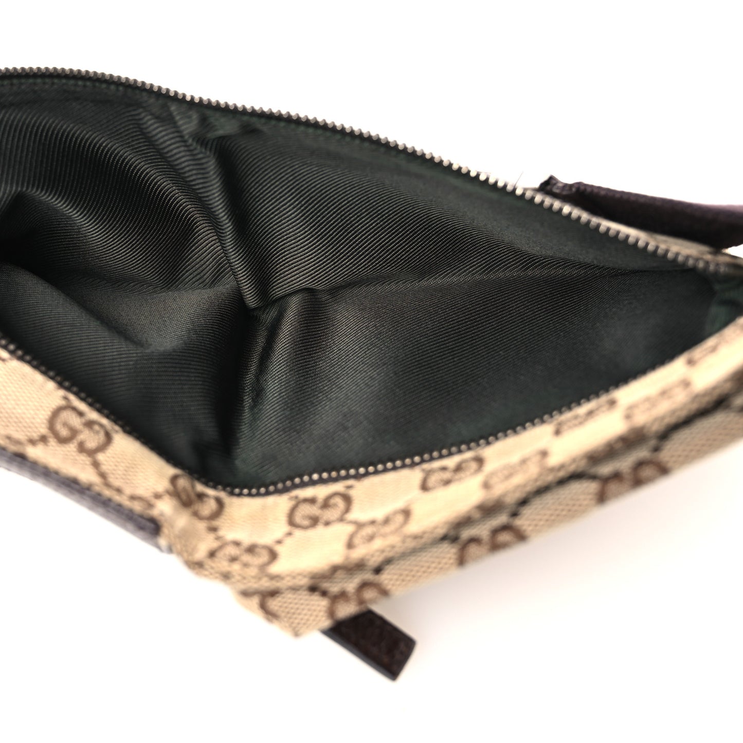 GG Monogram Double Pocket Belt Bag Dark Brown