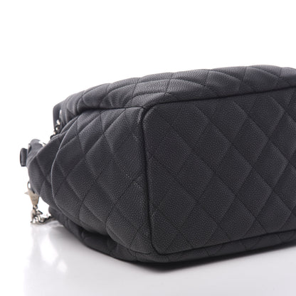 Chanel Grained Calfskin Quilted Medium CC Chain Bucket Drawstring Bag Grey 8 of 10