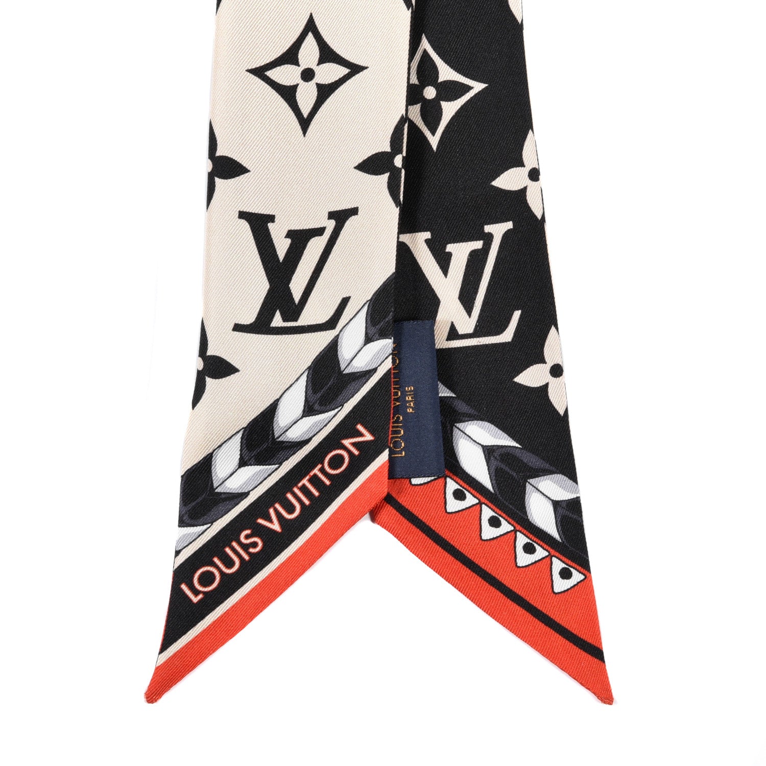Louis Vuitton Silk Monogram LV Crafty Bi Color BB Bandeau Black Cream 2 of 3