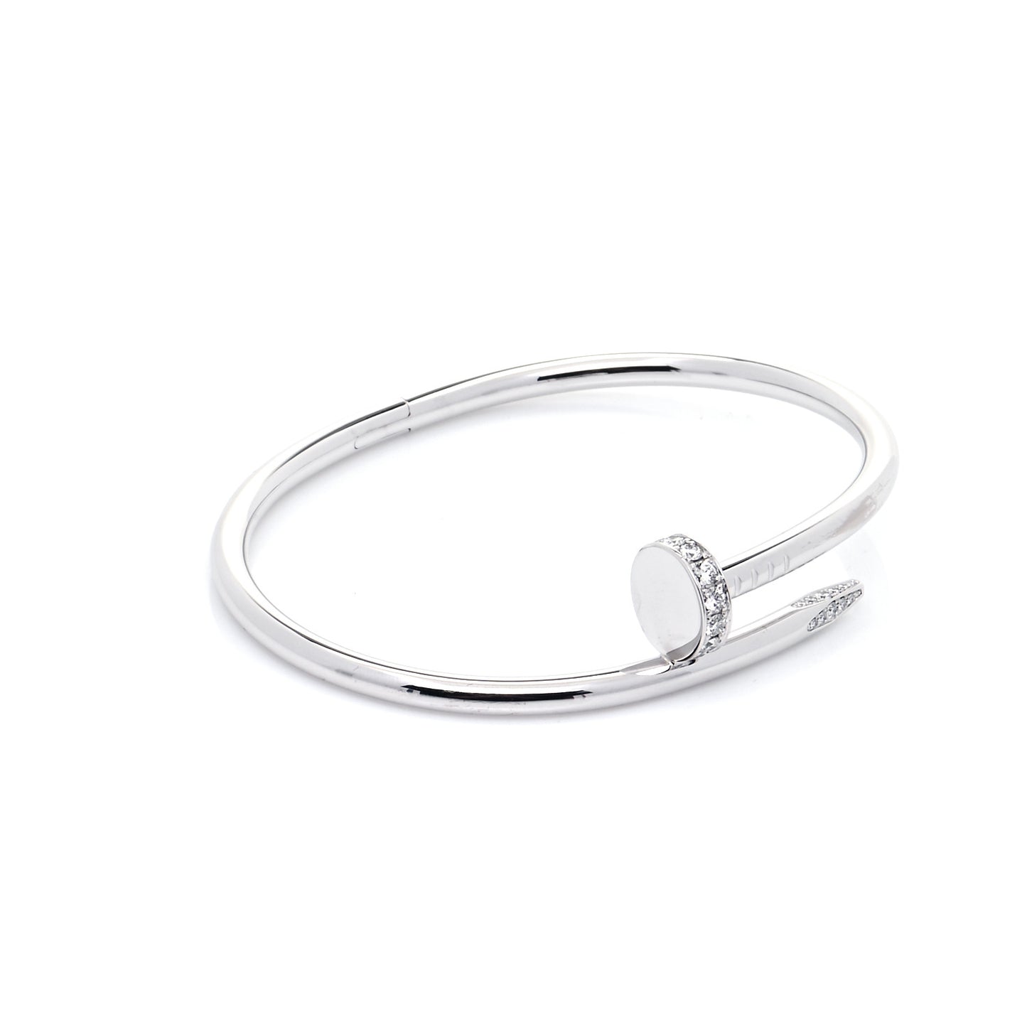18K White Gold Diamond Juste Un Clou Bracelet 17