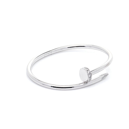 Cartier 18K White Gold Diamond Juste Un Clou Bracelet 17 5 of 8