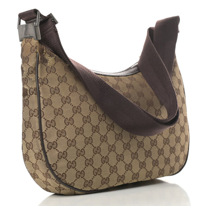 Gucci Monogram Medium Half Moon Hobo Dark Brown 3 of 16