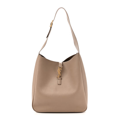 Saint Laurent Supple Calfskin Large Le 5 A 7 Soft Hobo Dusty Grey 1 of 9