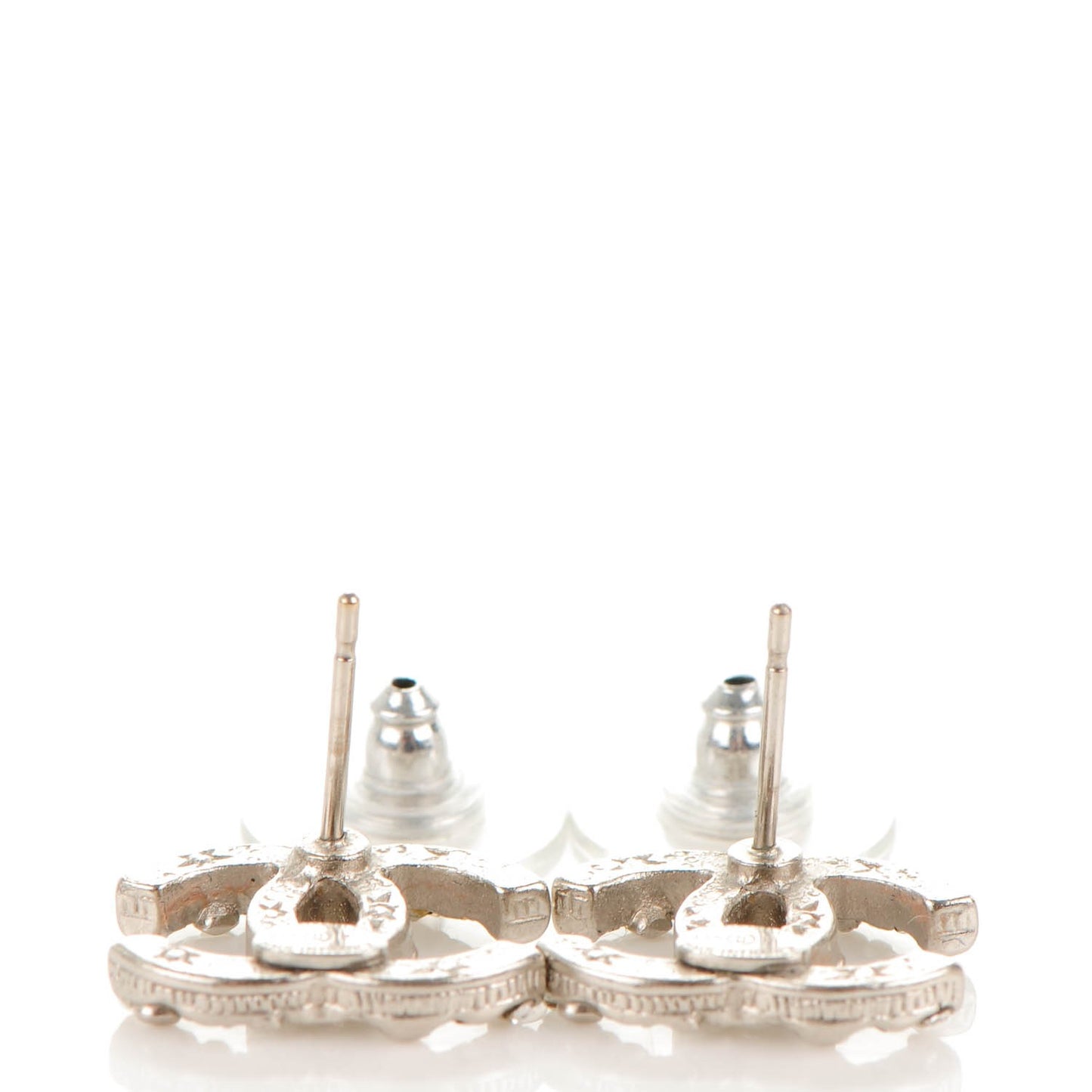 Crystal CC Earrings Silver