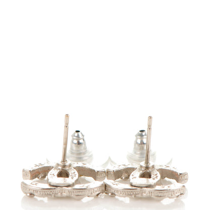 Chanel Crystal CC Earrings Silver 3 of 5