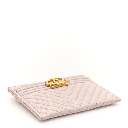 Chanel Caviar Quilted Chevron Boy Card Holder Light Purple 4 of 13