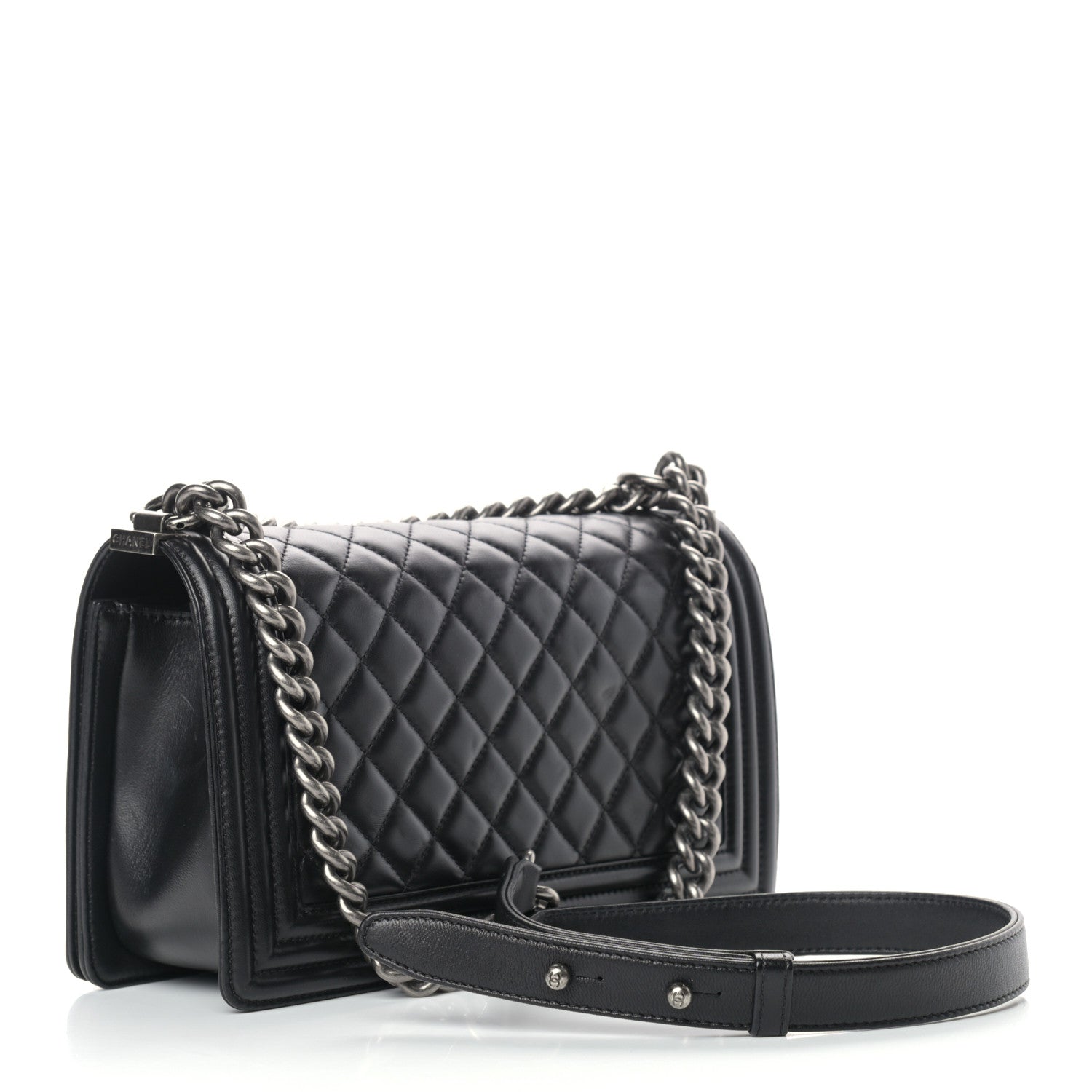 Chanel Lambskin Quilted Medium Boy Flap Black 3 of 11