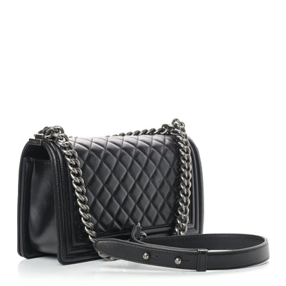 Chanel Lambskin Quilted Medium Boy Flap Black 3 of 11