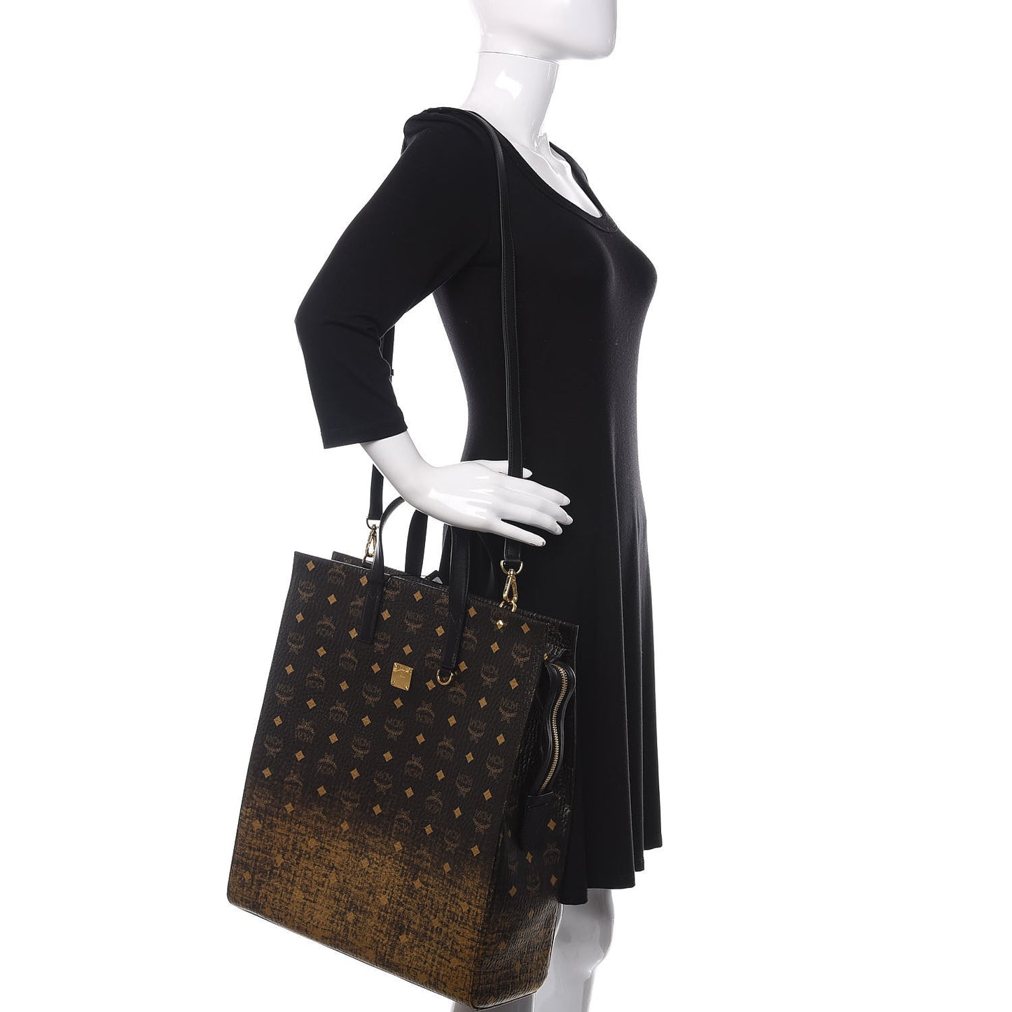 Gradation Visetos Medium Tote Black Gold