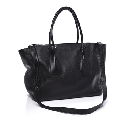 Prada Vitello Daino Twin Pocket Tote Black 2 of 13