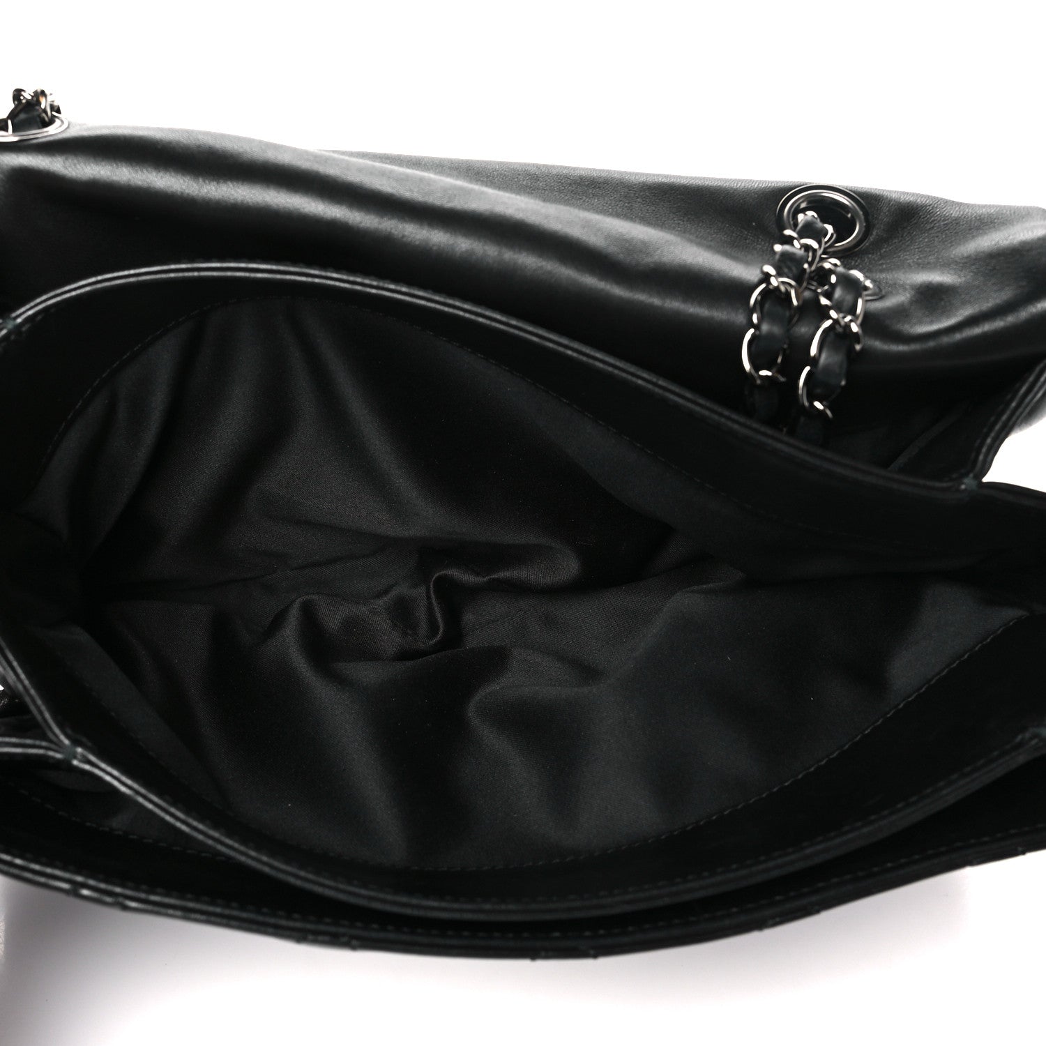 Chanel Lambskin Quilted Jumbo 3 Flap Black 4 of 10