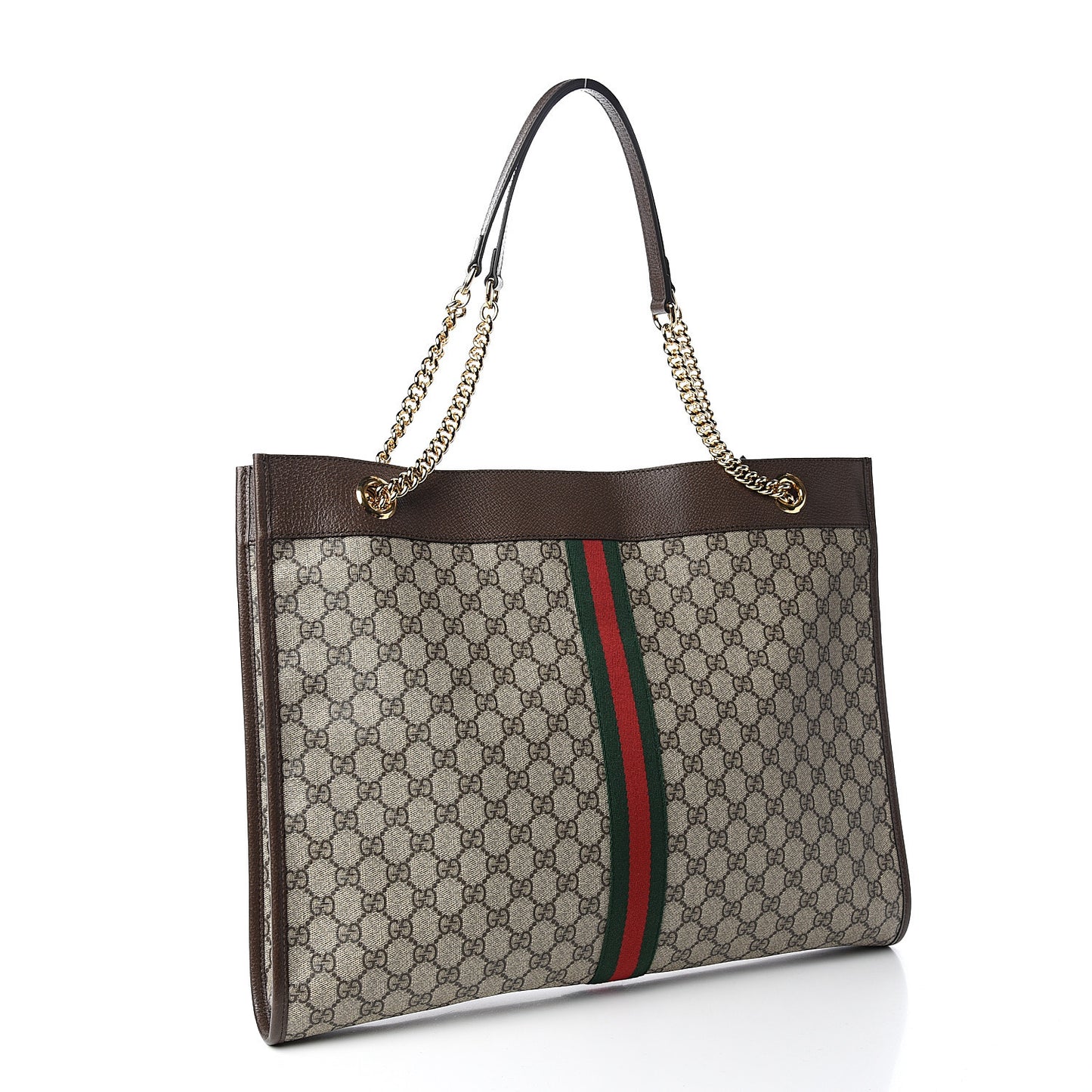 GG Supreme Monogram Large Rajah Chain Tote Beige New Acero
