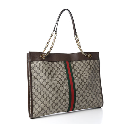 Gucci GG Supreme Monogram Large Rajah Chain Tote Beige New Acero 2 of 9