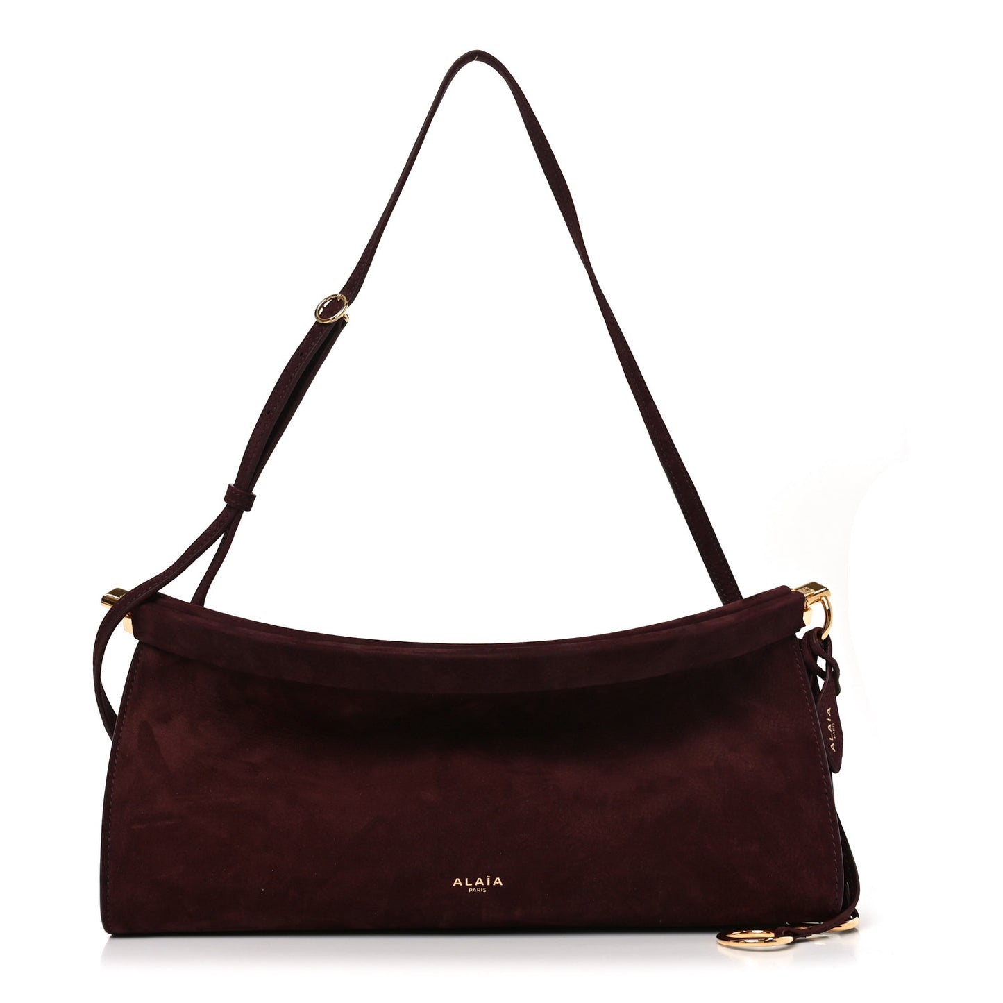 Nubuck Medium Le Click East West Bag Rouge Grenat