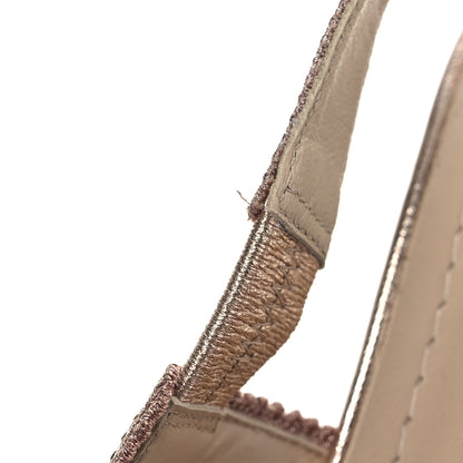 Christian Dior Cotton Laminated Strass J'Adior Slingback 100mm Pumps 36 Rose Des Vents 11 of 13