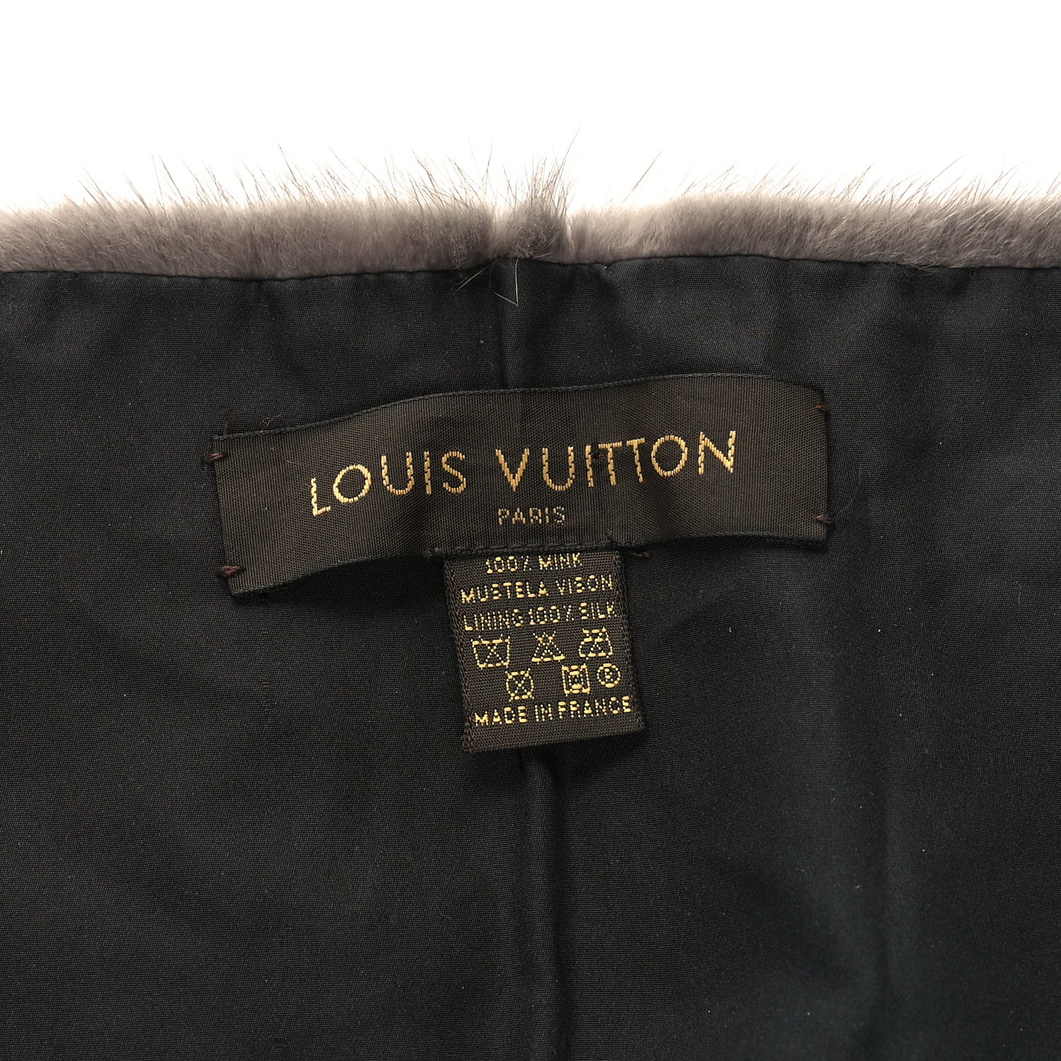Louis Vuitton Monogram Mink Fur Scarf Stole Wrap Grey 3 of 3