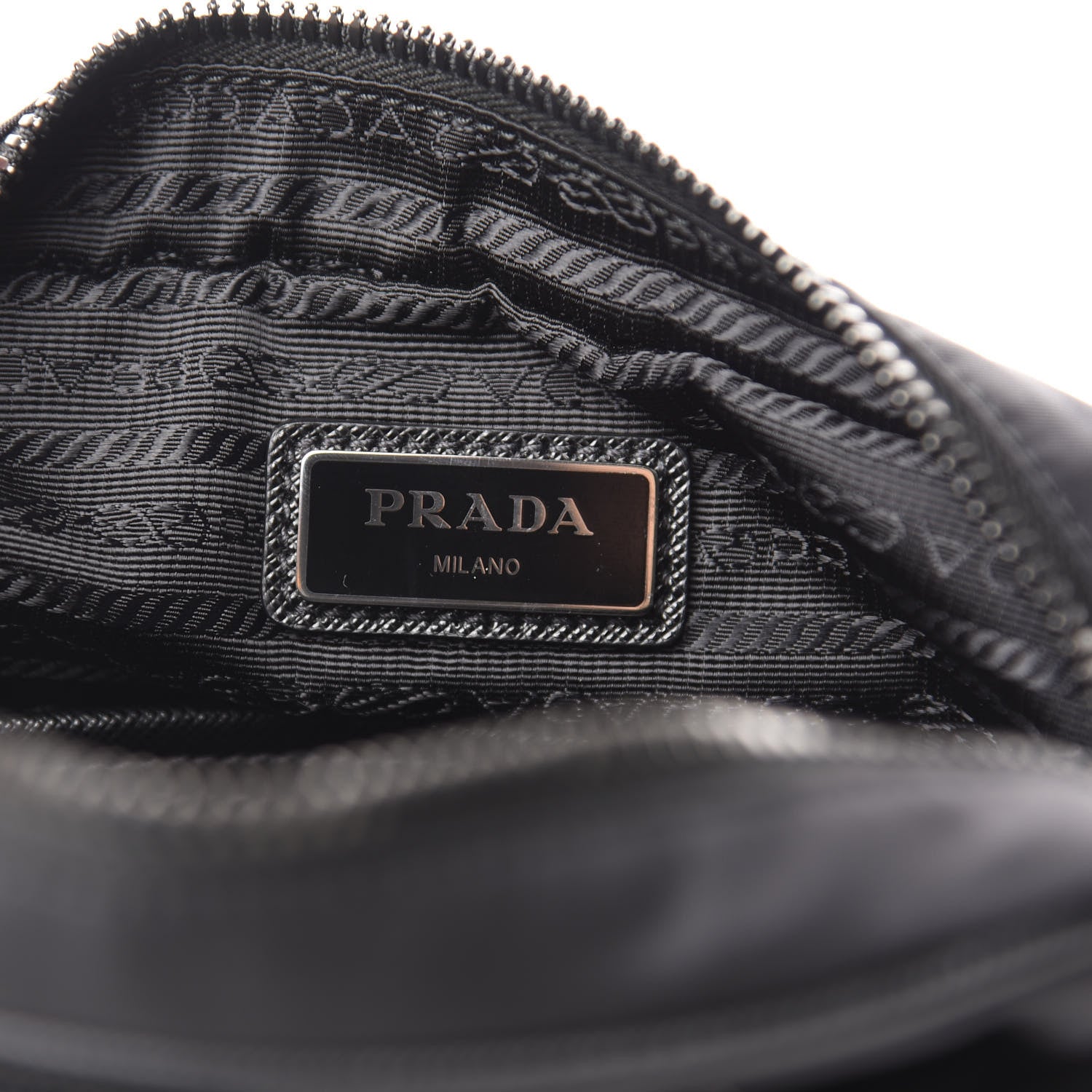 Prada Tessuto Nylon Saffiano Pocket Messenger Shoulder Bag Black 6 of 11
