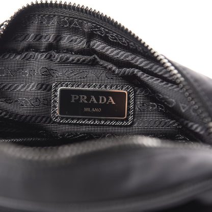 Prada Tessuto Nylon Saffiano Pocket Messenger Shoulder Bag Black 6 of 11