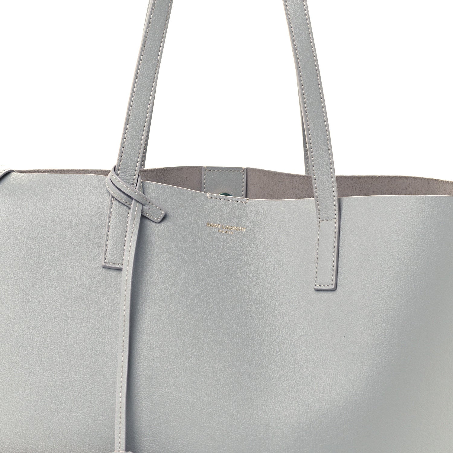 Saint Laurent Calfskin Large Shopping Tote Light Gray 8 of 10
