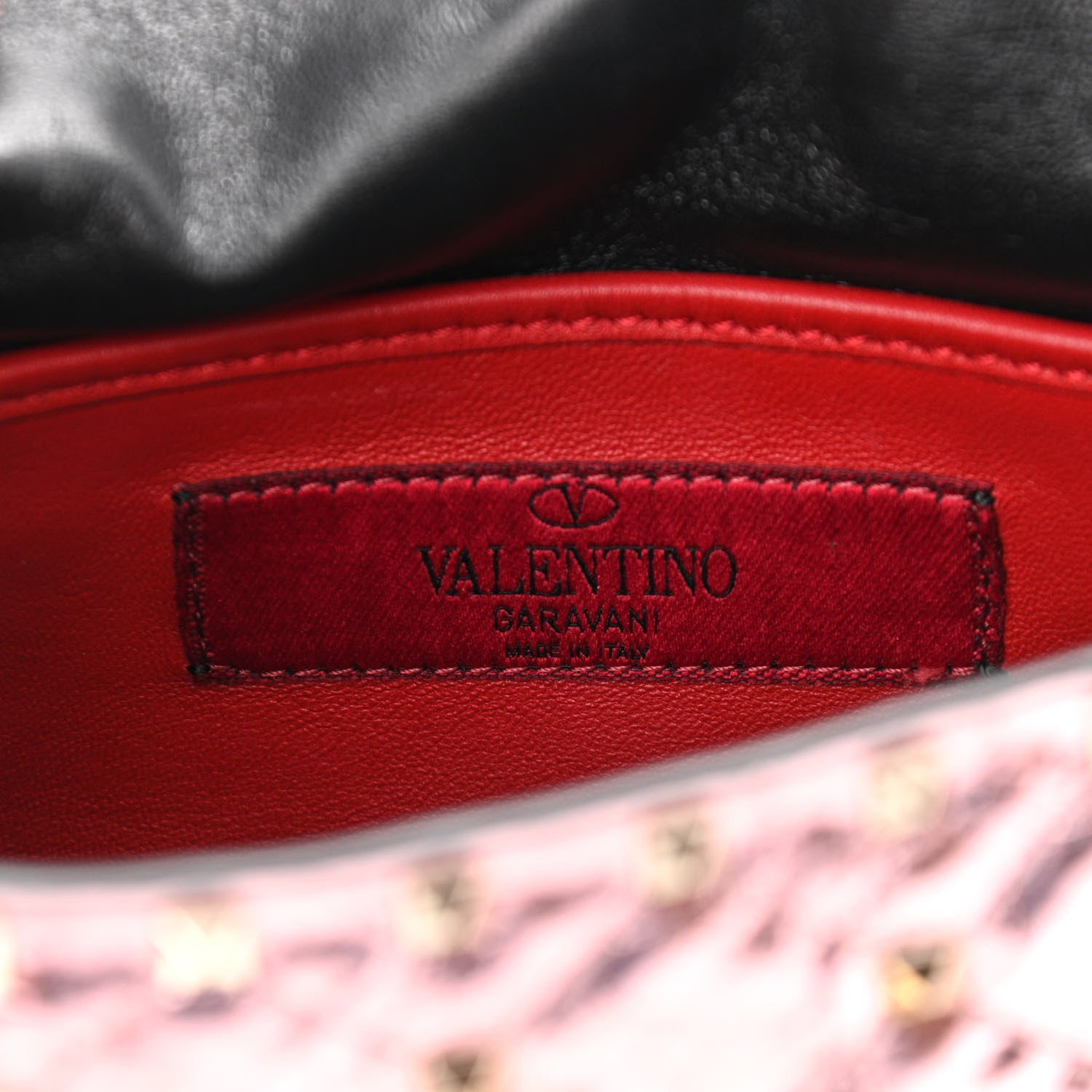 Valentino Garavani Metallic Wrinkled Lambskin Small Rockstud Spike Shoulder Bag Lipstick 6 of 10