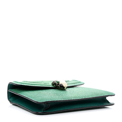 Bulgari Galuchat Calfskin Serpenti Forever Crossbody Bag Green 5 of 13