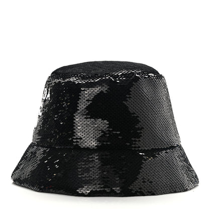 Prada Paillettes Logo Bucket Hat M Black 4 of 8