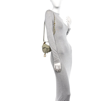 Christian Dior Goatskin Micro Saddle Bag With Strap Sage Green 2 of 9