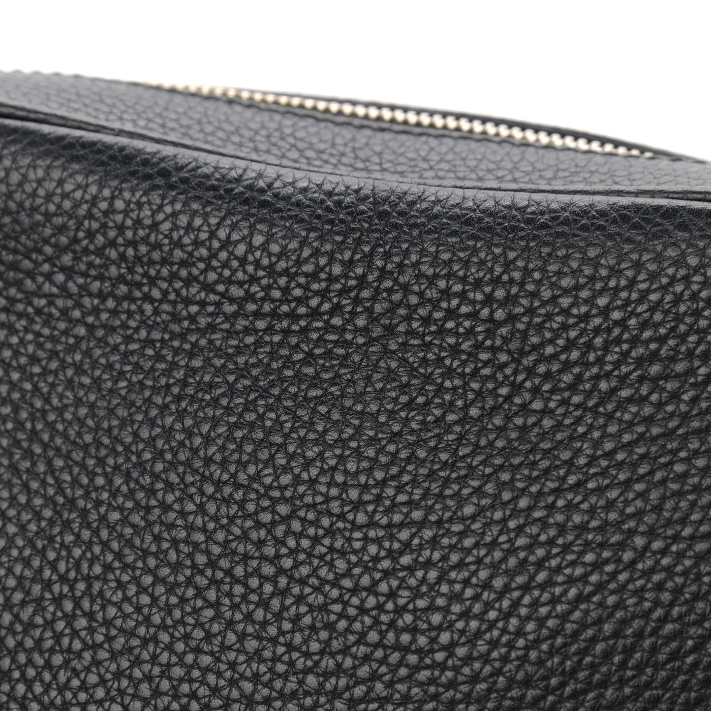 Pebbled Calfskin Small Soho Disco Bag Black