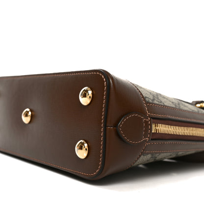 Gucci GG Supreme Monogram Azalea Calfskin Small Horsebit 1955 Top Handle Bag Beige Ebony Brown Sugar 10 of 10
