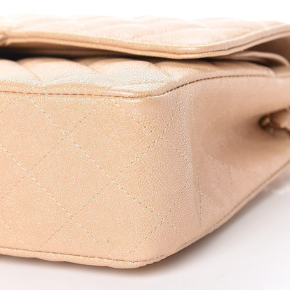 Chanel Iridescent Caviar Quilted Medium Double Flap Beige 10 of 11