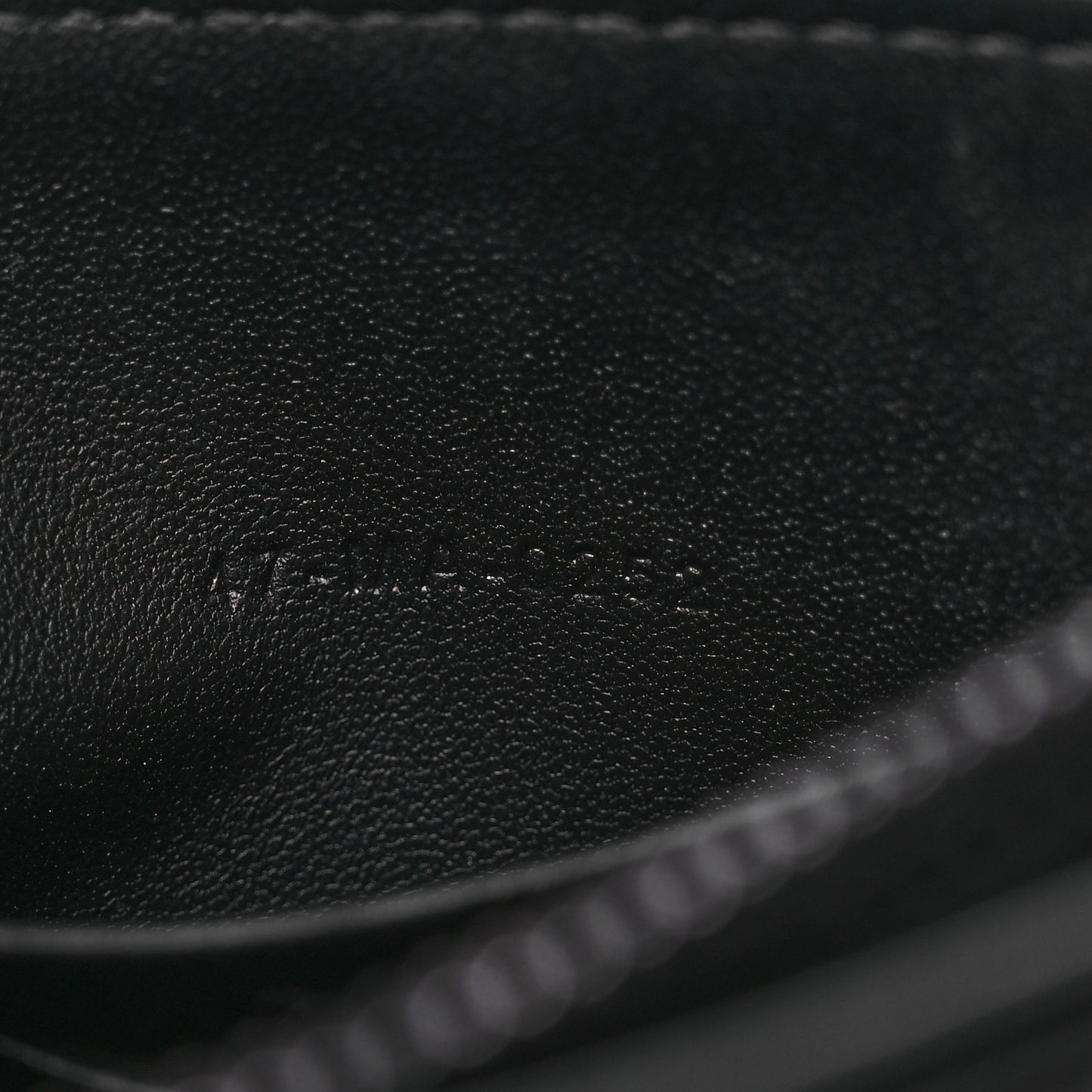 Calfskin Macrocannage Diamond Caro Zipped Pouch With Chain Black
