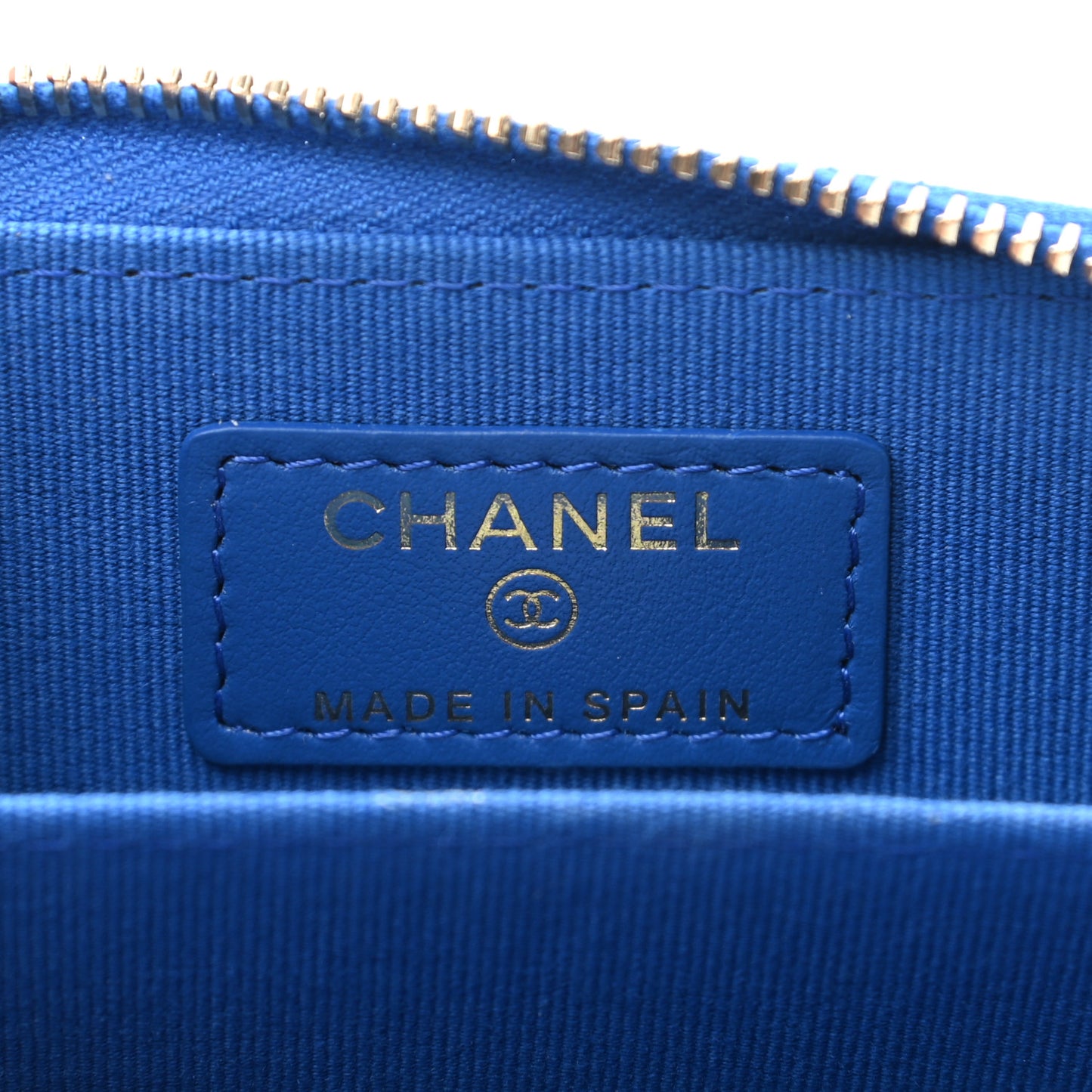 Caviar Quilted Zip Coin Purse Dark Blue